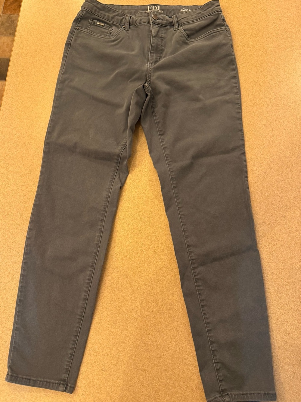 Women's Slim Skinny Jeans in Charcoal green